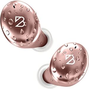 Tempo 30 Rose Gold Wireless Earbuds for Small Ears Women, Cute Pink Bluetooth Bass Boost Earphones Small Ear Canals, IPX7 Sweatproof, 32-Hour Long Battery, Loud in Ear Headphones Gift for Women
