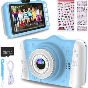 WOWGO Kids Digital Camera – 12MP Children’s Camera with Large Screen for Boys and Girls, 1080P Rechargeable Electronic Camera with 32GB TF Card