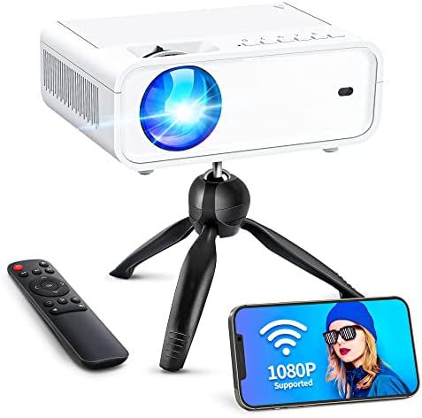 WiFi Mini Projector, ACROJOY 9000 Lumens Video Projector w/ Tripod, HD 1080P & 240" Display Supported, Portable Movie Outdoor Projector Compatible with TV Stick, HDMI, VGA, TF, AV, USB, iOS & Android…