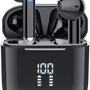 Wireless Earbuds, Bluetooth 5.3 Headphones with 4-Mics Clear Call and ENC Noise Cancelling, Bluetooth Earbuds Touch Control Stereo Sound with LED Display, IP7 Waterproof Running Headphones for Workout