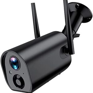 Wireless Outdoor Security Camera, Rechargeable Battery Powered Home Security Camera, 1080P WiFi IP Camera with PIR Motion Detection,Night Vision,2-Way Audio and Waterproof,Cloud/SD Storage,Black