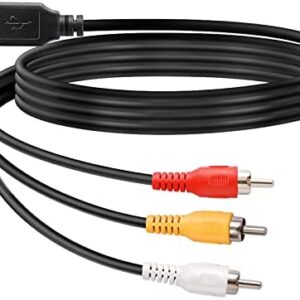 Yeworth USB to 3RCA Cable, 1.5m USB Male to 3 RCA Male Jack Splitter Audio Video AV Composite Adapter Cable for USB-enabled TVs and PCs