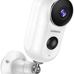 ZUMIMALL Outdoor Camera Wireless, 2K FHD Battery Powered Wireless Camera with Siren, Outdoor & Indoor Rechargeable Surveillance Camera for Home Security, Night Vision, Motion Detection, 2.4G WiFi
