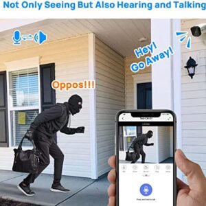 [2-Way Audio 16CH Expandable] Hiseeu 4K PoE Security Camera System,8 Ports PoE NVR with 4Pcs 5MP IP Security Camera for Outdoor, Waterproof,Face/Human Detection,1TB HDD,H.265+ Home Surveillance Kit