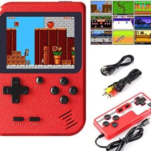 JAMSWALL Handheld Game Console with 400 Classical FC Games Portable Retro Video Game Console Support for Connecting TV and Two Players(Red), Multicolored