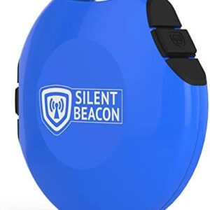 Silent Beacon Panic Button Safety Device: App-Enabled Bluetooth GPS Location Tracker & 2-Way Phone Calls, Speaker & Microphone, Custom Alerts, Rechargeable USB, Key Finder Wearable – NO fees