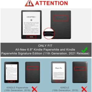 KANNIL Slim Case for 6.8″ All-New Kindle Paperwhite(11th Generation, 2021) Kindle Paperwhite Signature Edition, Thinnest & Lightest Premium PU Leather Smart Cover with Auto Sleep Wake (Z-G-Floral)