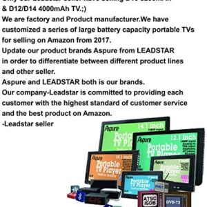 LEADSTAR 7 Inch Portable Small Digital ATSC TFT HD Screen Freeview LED TV for Car,Caravan,Camping,Outdoor or Kitchen.Built-in Battery Television/Monitor with FM, Multimedia Player Support USB