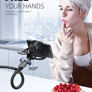 Lamicall Phone Holder Bed Gooseneck Mount Cell Phone Clamp Clip for Desk, Flexible Lazy Long Arm Headboard Bedside, Overhead Mount Stand, Compatible with iPhone 14 Plus / Pro Max XR X 8 7 6 Plus