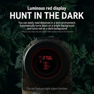 Gogogo Sport Vpro Compact Hunting Golf Range Finder Laser Rangefinder Scope GS60 for Bow Hunting Golf with Red LCD Display Horizontal Distance Calculator Rechargeable (1000Y with red Display)…