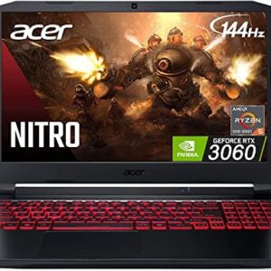 Acer 2022 Nitro 5 Gaming Laptop, 15.6 inch FHD 144Hz IPS Display, AMD Ryzen 5 5600H(up to 4.2GHz), Nvidia GeForce RTX 3060, 32GB DDR4 RAM, 1TB PCle NVMe SSD, Windows 11 Home, Cefesfy