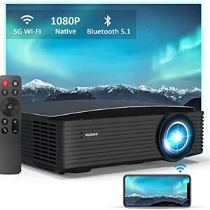 NexiGo PJ20 Outdoor Projector, 350 ANSI Lumens, Movie Projector with WiFi and Bluetooth, Native 1080P, Dolby_Audio Sound Support, Compatible w/ TV Stick,iOS,Android,Laptop,Console
