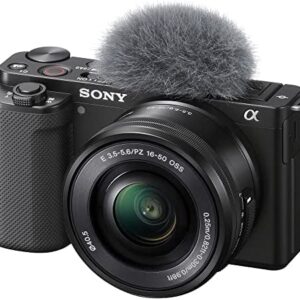 Sony ZV-E10 Mirrorless Camera with 16-50mm Lens (Black) (ILCZV-E10L/B) + 64GB Memory Card + Filter Kit + Corel Photo Software + Bag + NPF-W50 Battery + External Charger + Card Reader + More (Renewed)